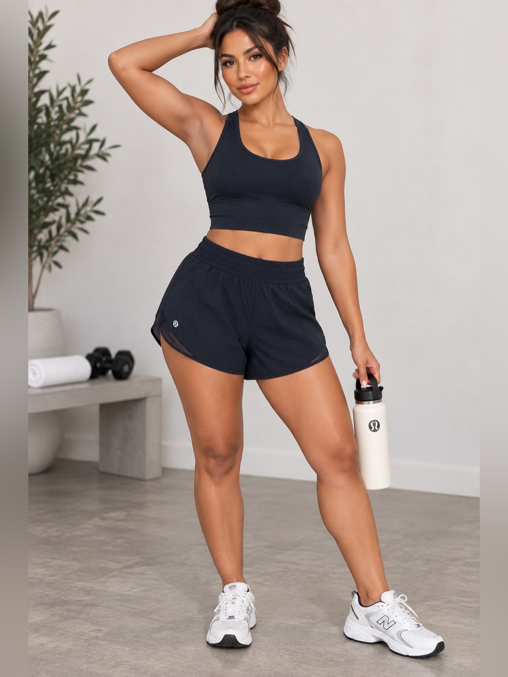 Lululemon Hotty Hot High-Rise Lined Running Shorts Navy Blue